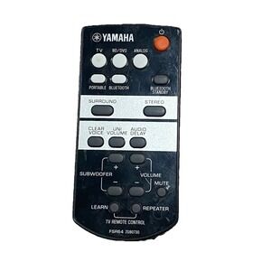 Yamaha FSR64 Sound‎ Bar Remote Control ZG80730 Black Wireless Bluetooth Tested